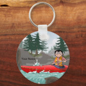 Kayak - Female Cartoon by PrintedPerfection.com キーホルダー (正面)