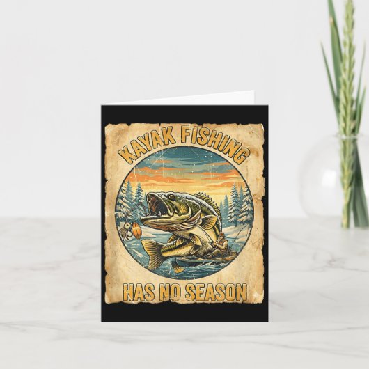 Kayak Fishing Has No Season Funny Winter Fishing  カード (正面)