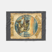 Kayak Fishing Has No Season Funny Winter Fishing フリースブランケット (正面(横))