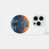 Kayak Fishing Paddle Retro Sunset iPhoneケース (裏面横)