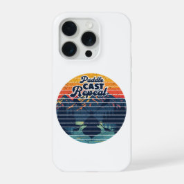 Kayak Fishing Paddle Retro Sunset iPhone 15 Proケース