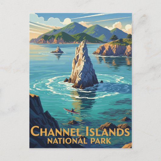 Kayak in Channel Islands National Park ポストカード (正面)