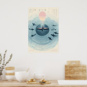 Kayaking at Sunrise Poster Print  Surreal Ocean ポスター (キッチン)