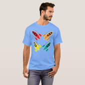 Kayaking Colorful Paddle Sport Pattern Art girl Tシャツ (正面フル)