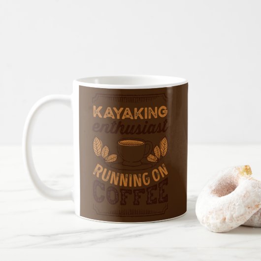 Kayaking Enthusiast running on Coffee Caffeine コーヒーマグカップ (ドーナツ)