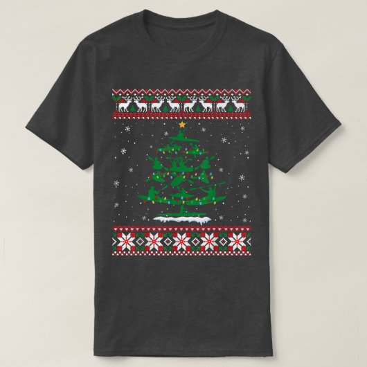 Kayaking  For Men Women Kayak Christmas Tree Ugly  Tシャツ (デザイン正面)