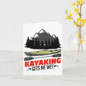 Kayaking Gets Me Wet Funny Kayak Kayaker Christmas カード (黄色い花)