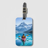  Kayaking in Mountains Personalized ラゲッジタグ (正面縦)