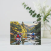 Kayaking in Russian River California Travel ポストカード (スタンド正面)