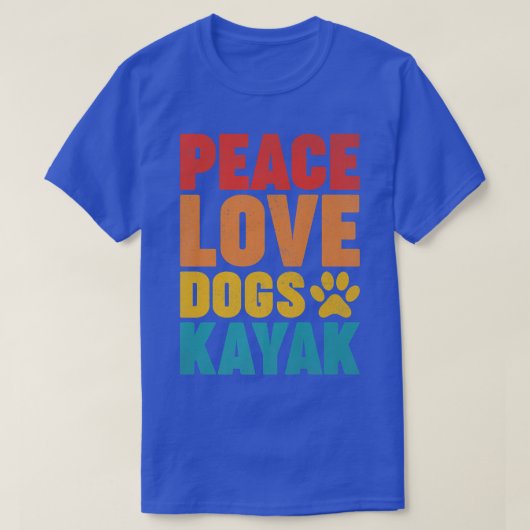 Kayaking Lover Retro Style Peach Love Dogs Kayak P Tシャツ (デザイン正面)