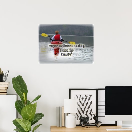 KAYAKING MOTTO / QUOTE FRAMED PRINT ポスター (ホームオフィス)