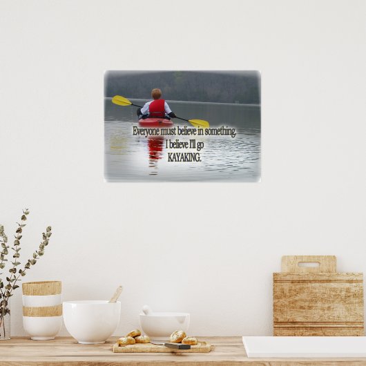 KAYAKING MOTTO / QUOTE FRAMED PRINT ポスター (キッチン)