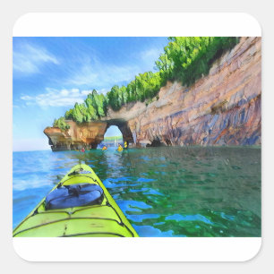  Kayaking On The海 スクエアシール