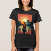 Kayaking River Camper River Boating In Sunset 2 Tシャツ (正面)