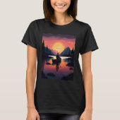 Kayaking River Camper River Boating In Sunset  3 Tシャツ (正面)