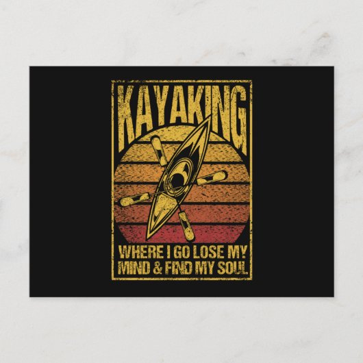 Kayaking Where I lose my mind Funny ポストカード (正面)