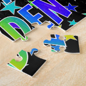 「KAYDEN」ファーストネーム、おもしろい「ハッピーバースデー」 ジグソーパズル (側面)