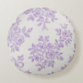 Kaye and Summer Lavender Flowers ラウンドクッション (正面)