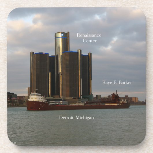 Kaye E. Barker Detroitの6種類のプラスチック製コースターのセット コースター (正面)