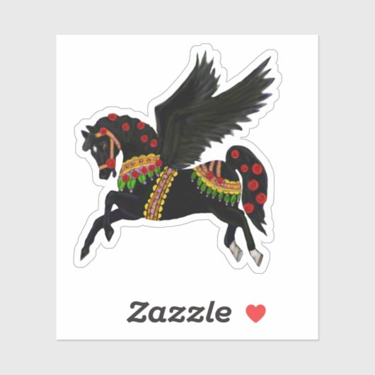 Kayemess Black Carousel Pegasus Sticker シール (シート)