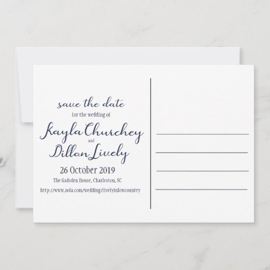 Kayla及びDillonの最終の保存日付 招待状 (裏面)