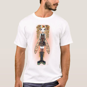 "Kayla"のSteampunk妖精の上 Tシャツ