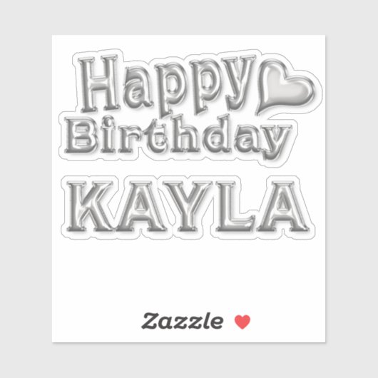 Kayla Happy Birthday silver Aufkleber Sticker シール (シート)