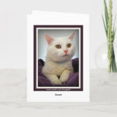 Kayla Happy Birthday White Cat Card カード (裏面)