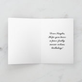 Kayla Happy Birthday White Cat Card カード (内部)