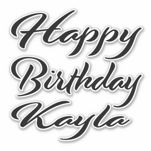 Kayla Name Vorname black Sticker Geburtstag シール (正面)