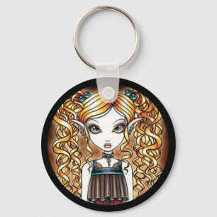 "Kayla" Steampunk Fairy閉じるキーチェーン キーホルダー