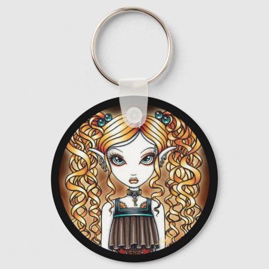 "Kayla" Steampunk Fairy閉じるキーチェーン キーホルダー (正面)