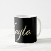Kayla white gold Handwriting Tasse Kaffeetasse コーヒーマグカップ (正面右)
