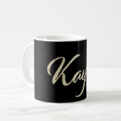 Kayla white gold Handwriting Tasse Kaffeetasse コーヒーマグカップ (正面左)