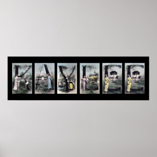 KAYLEEアルファベットレター名アート ポスター