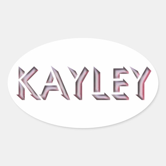 Kayleyのシール名 楕円形シール (正面)