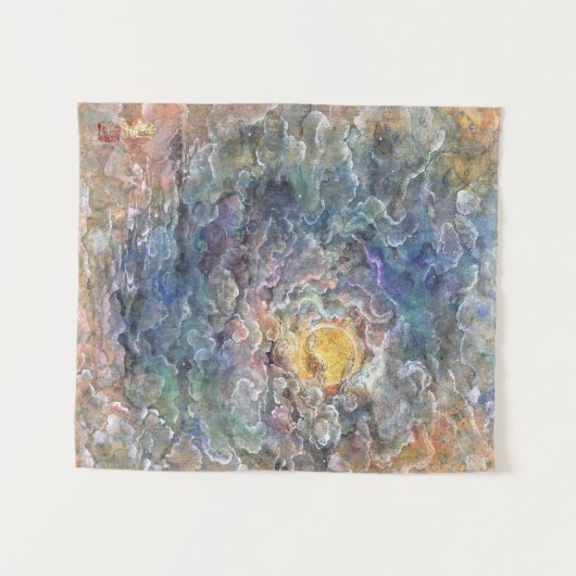 Kayoiji: Moon's Journey Through Ethereal Clouds タペストリー (正面(横))