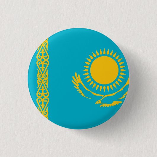 Kazakhstan Flag 缶バッジ (正面)