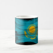 Kazakhstan flag brush stroke, national flag コーヒーマグカップ (中央)