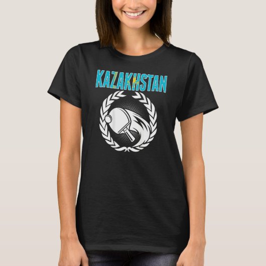 Kazakhstan Ping Pong  Support Kazakhstani Table Te Tシャツ (正面)