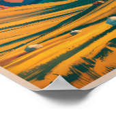 Kazakhstan Steppes Illustration Travel Art Vintage ポスター (角)