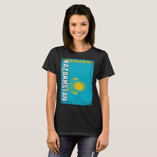 Kazakhstani Flag Kazakhstan 1 Tシャツ (正面フル)