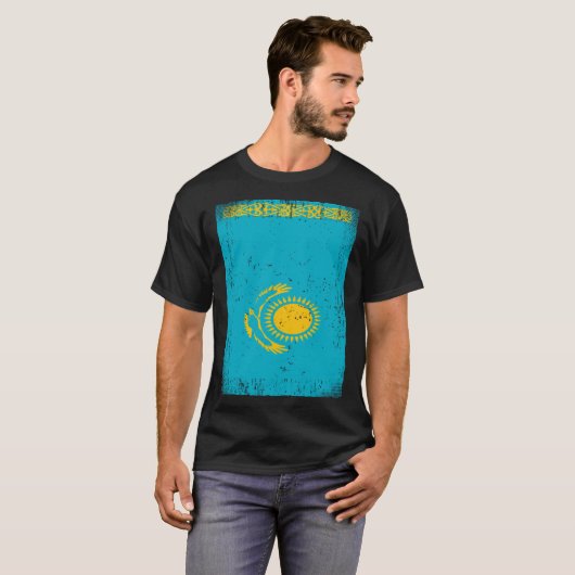 Kazakhstani Flag Kazakhstan Tシャツ (正面フル)