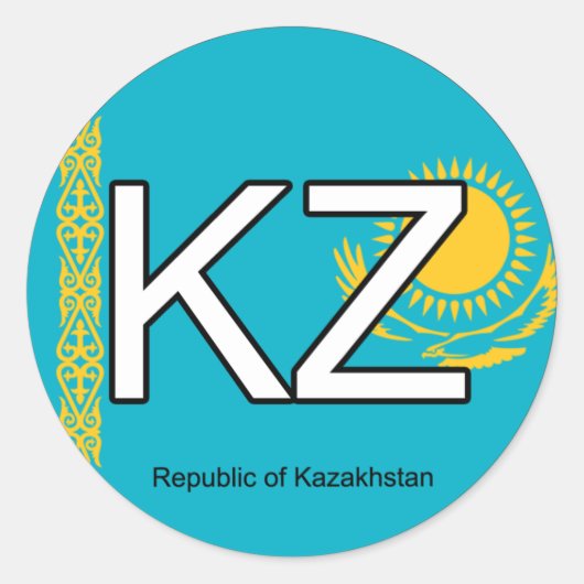 Kazakshstanのユーロのステッカー ラウンドシール (正面)