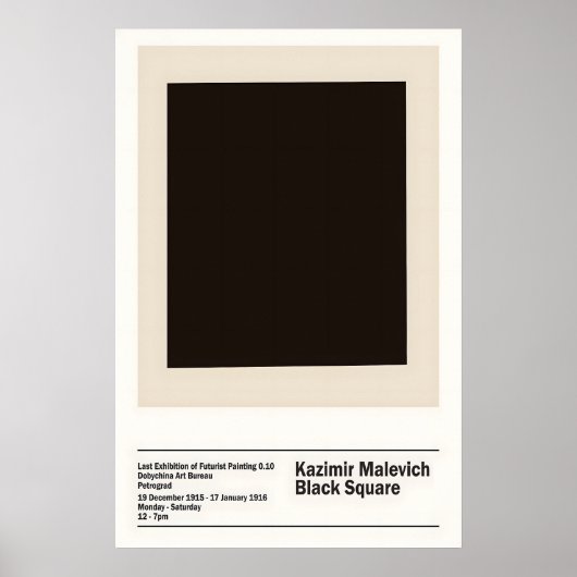 Kazimir Malevich Exhibition Black Square 1915 ポスター (正面)