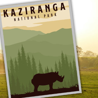 Kaziranga National Park Safari India Travel  ポストカード