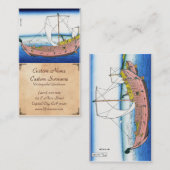 Kazusaの海上ルートのkatsushika Hokusai富士 名刺 (正面/裏面)