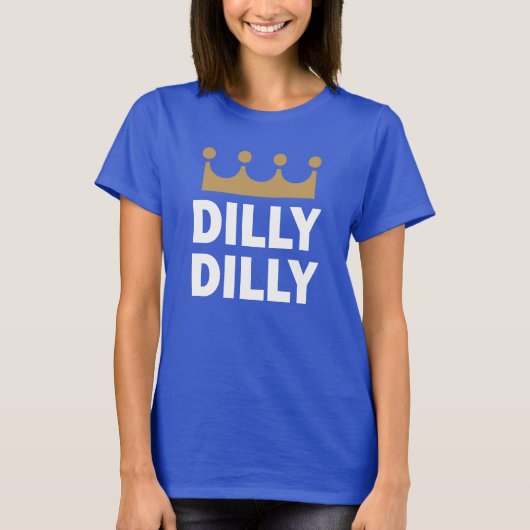 KCのDillyのDillyレディース深く王室のなワイシャツ Tシャツ (正面)