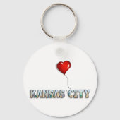 KCスカイラインを文字の中に持つカンザスシティが大好き キーホルダー (正面)
