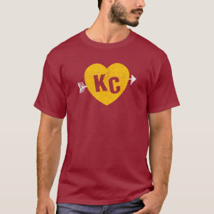 KC赤と黄色のハートと矢印KC Tシャツ